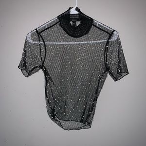 See through pearl top